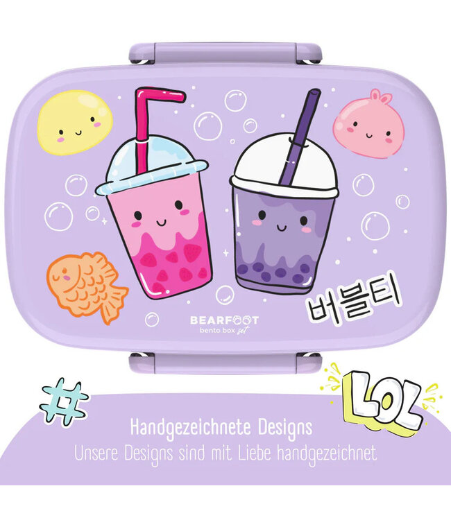 Bearfoot Brotdose Set BubbleTea lila