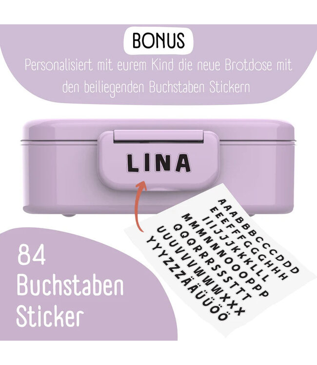 Bearfoot Brotdose Set BubbleTea lila