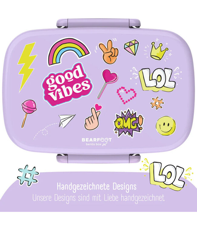 Bearfoot Brotdose Set Sticker lila
