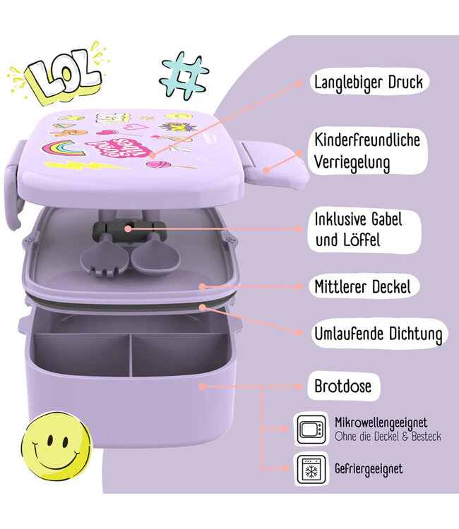 Bearfoot Brotdose Set Sticker lila