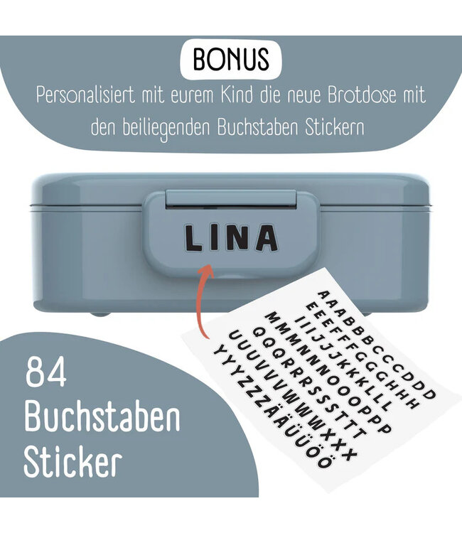 Bearfoot Brotdose Set Sticker blau