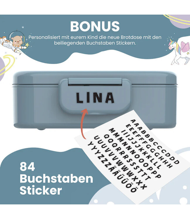 Bearfoot Brotdose Set Traktor blau