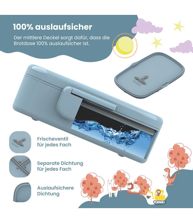Bearfoot Brotdose Set Traktor blau
