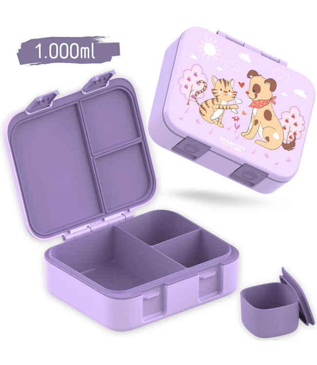 Bearfoot Brotdose Bento box COMPACT Hund & Katze lila