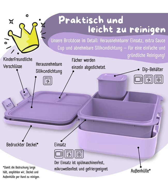 Bearfoot Brotdose Bento box COMPACT Hund & Katze lila