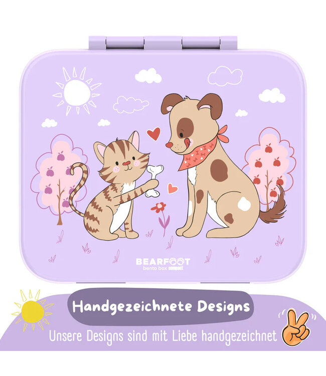 Bearfoot Brotdose Bento box COMPACT Hund & Katze lila