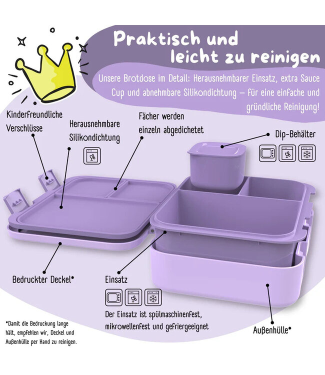 Bearfoot Brotdose Bento box COMPACT Einhorn lila
