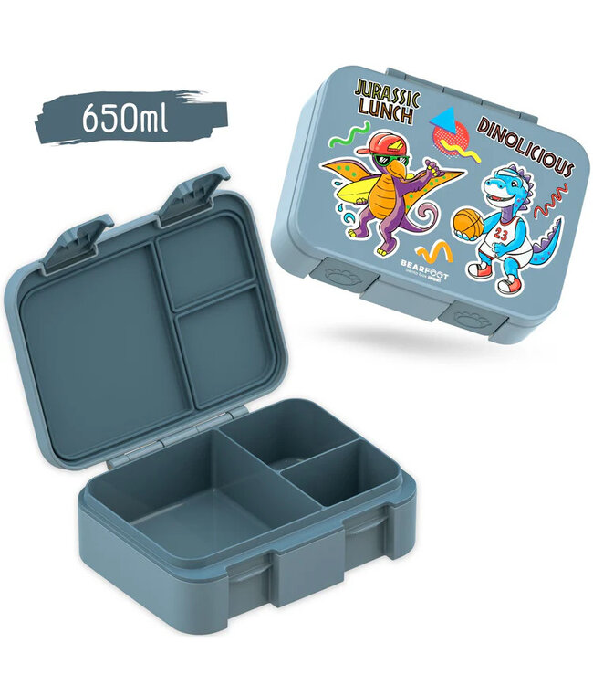 Bearfoot Brotdose Bento box COMPACT Dinos blau