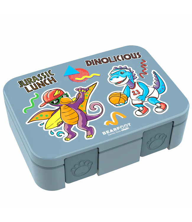 Bearfoot Brotdose Bento box COMPACT Dinos blau