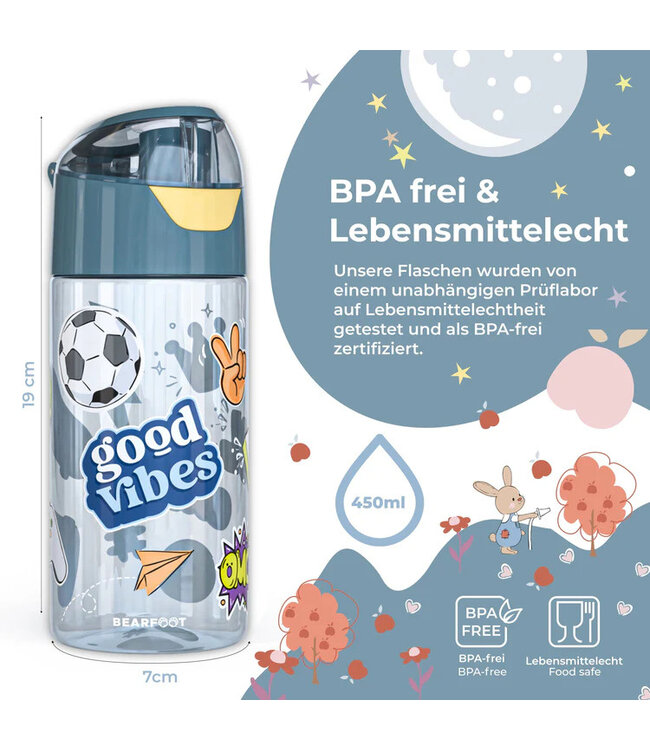 Bearfoot Trinkflasche Sticker blau