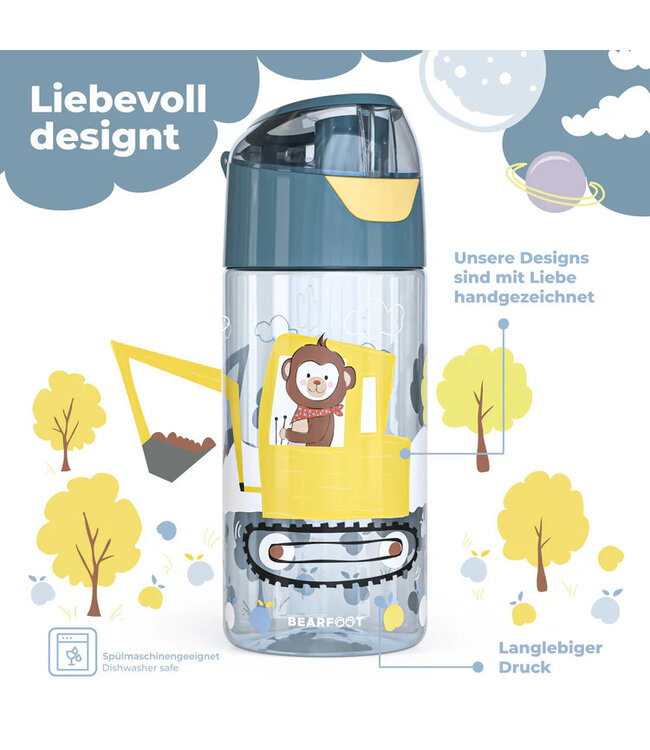 Bearfoot Trinkflasche Bagger & Affe