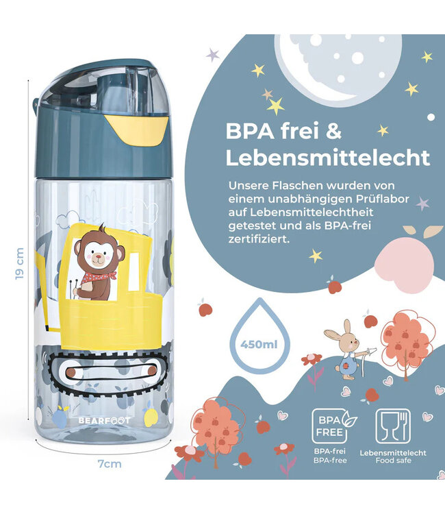 Bearfoot Trinkflasche Bagger & Affe