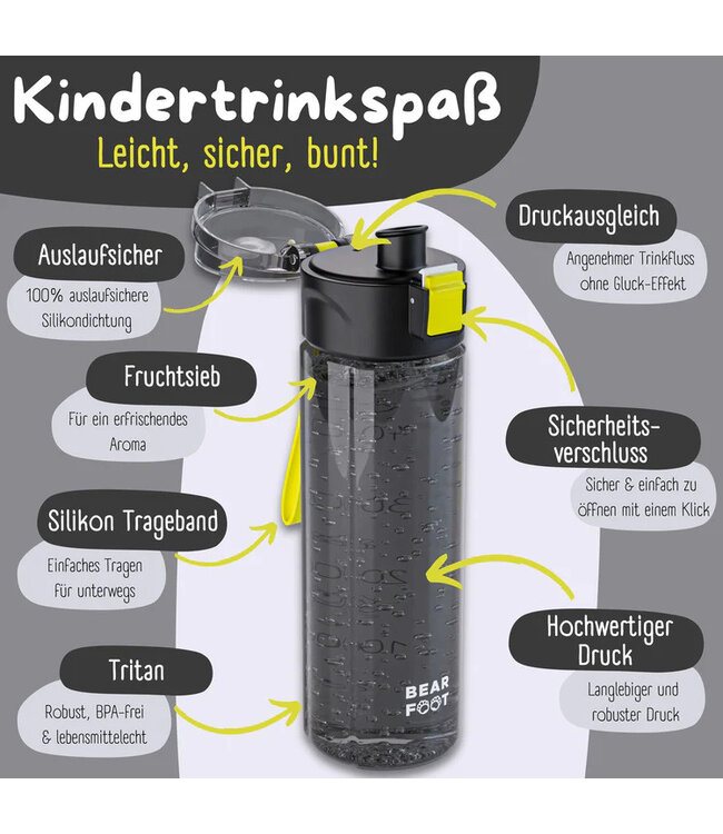 Bearfoot Trinkflasche Logo-schwarz 500 ml