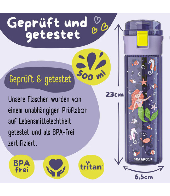 Bearfoot Trinkflasche Meerjungfrau-lilaz 500 ml