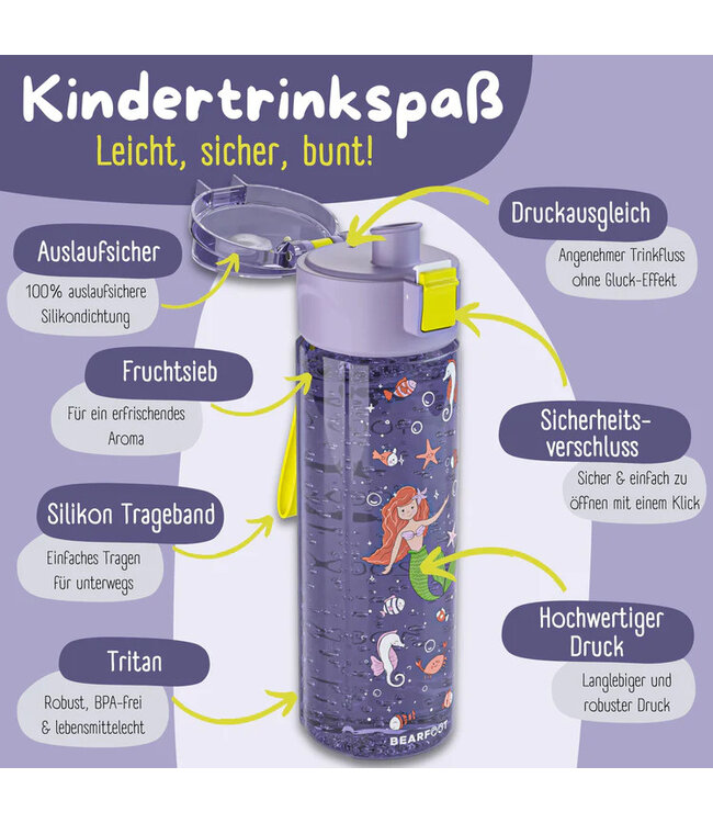 Bearfoot Trinkflasche Meerjungfrau-lilaz 500 ml