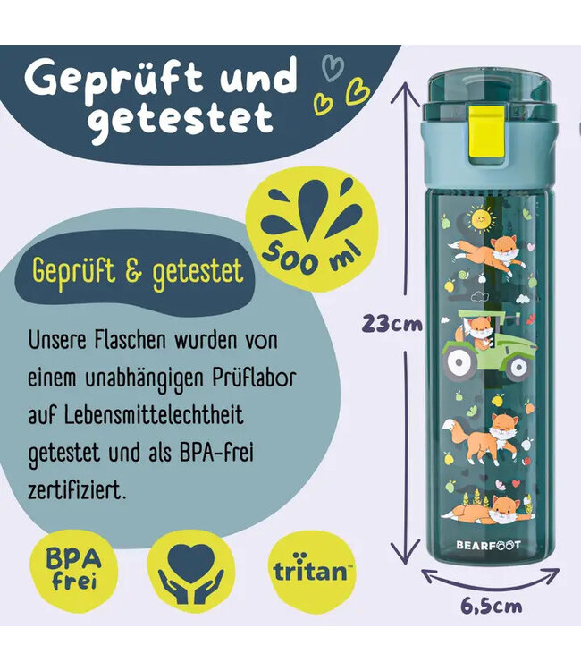 Bearfoot Trinkflasche Traktor-blau 500 ml