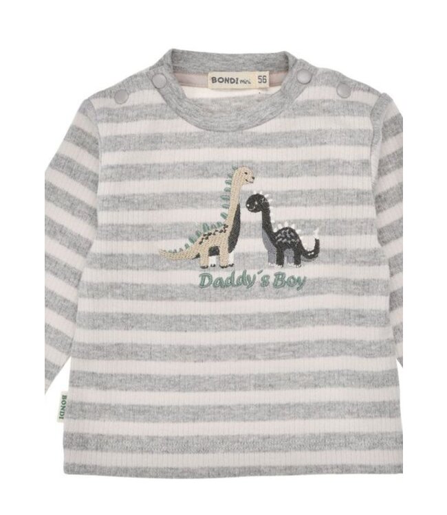 Bondi Baby langarm Shirt geringelt 'Dino'