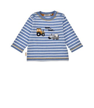 Bondi Baby langarm Shirt geringelt Baufahrzeuge