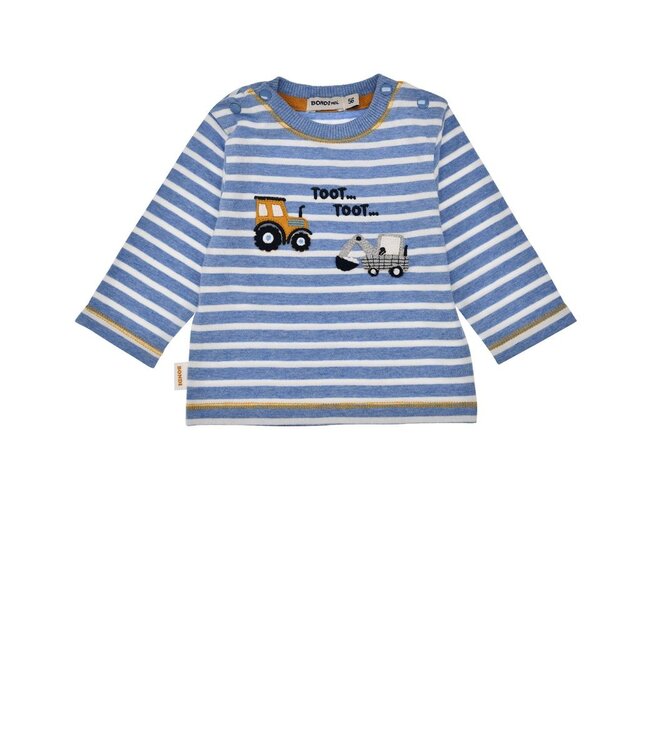 Bondi Baby langarm Shirt geringelt Baufahrzeuge