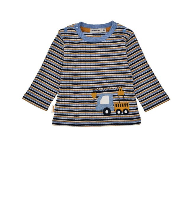 Bondi Baby langarm Shirt geringelt Kranwagen