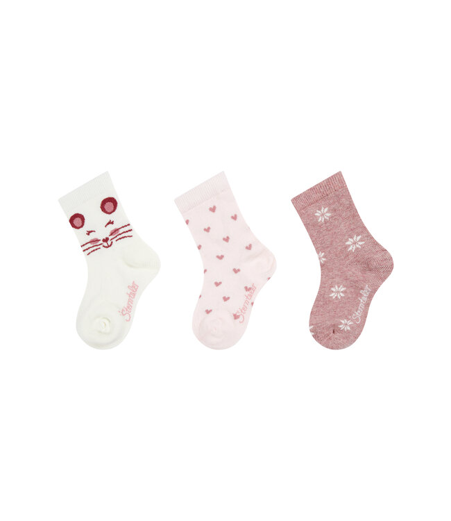 Sterntaler Kinder Socken 3er-Pack Maus & Herz, mit Schneestern
