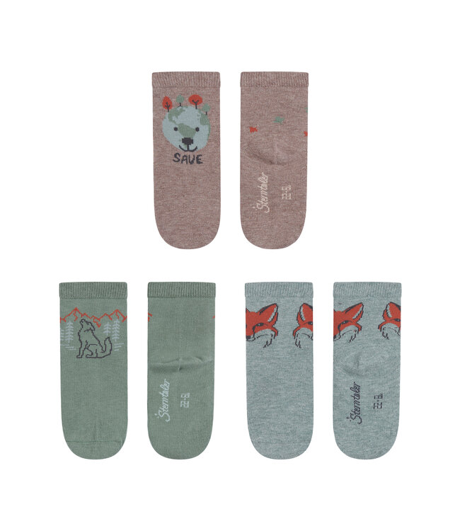 Sterntaler Kinder Socken 3er-Pack Save Nature – Fuchs & Wolf