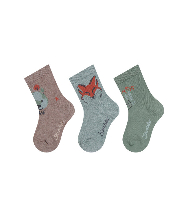 Sterntaler Kinder Socken 3er-Pack Save Nature – Fuchs & Wolf