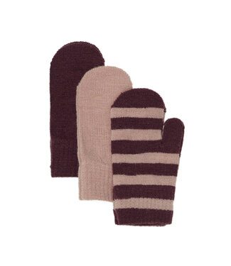 Minymo Kleinkinder 3er Pack Strickfäustlinge
