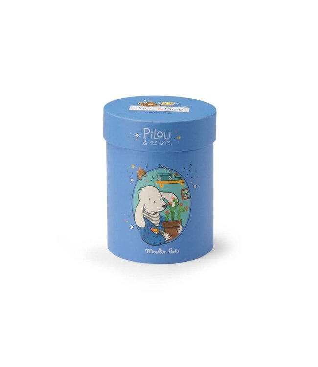 Moulin Roty Plüschtier Hund Pilou blau in der Box