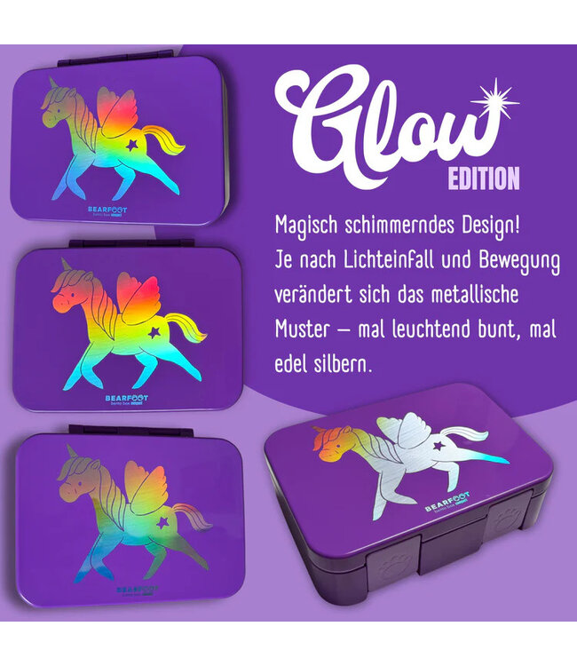 Bearfoot Brotdose Bento box COMPACT Einhorn GLOW