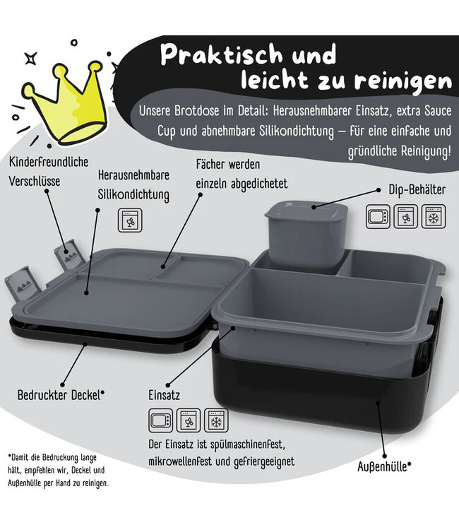 Bearfoot Brotdose Bento box COMPACT Sticker schwarz