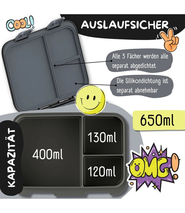 Bearfoot Brotdose Bento box COMPACT Sticker schwarz