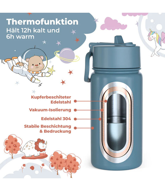 Bearfoot Thermo Kinder Trinkflasche Edelstahl - Traktor