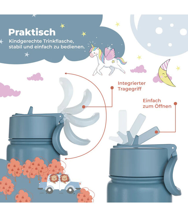 Bearfoot Thermo Kinder Trinkflasche Edelstahl - Traktor