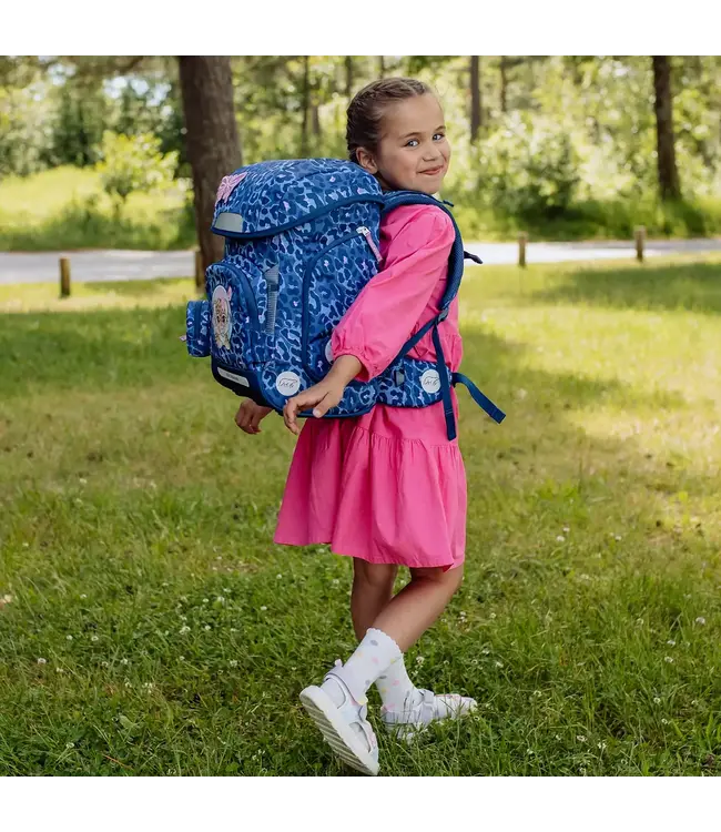 Beckmann Schulrucksack Plus Air 6-teiliges Set, Cheeta