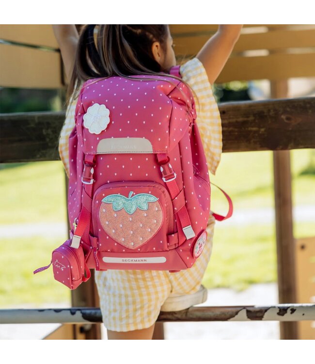 Beckmann Schulrucksack Classic 6-teiliges Set, Strawberry