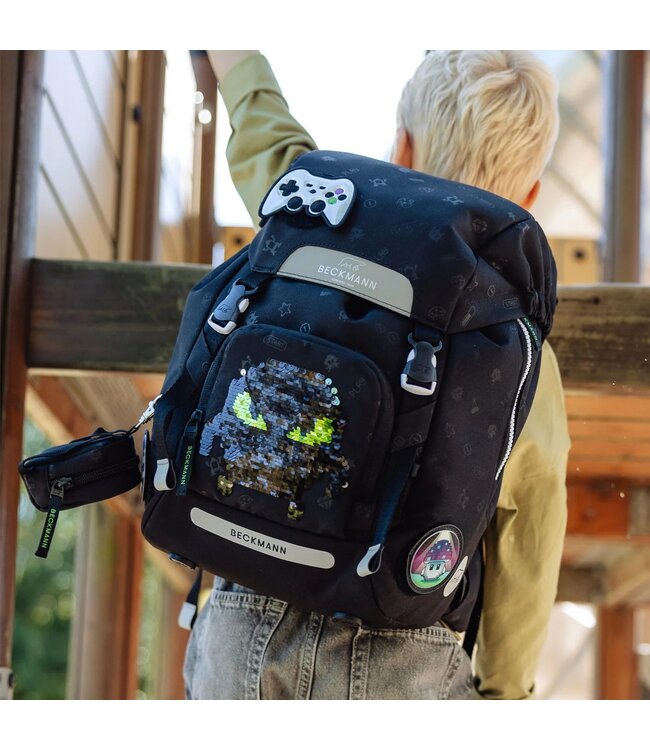 Beckmann Schulrucksack Classic 6-teiliges Set, Pixel