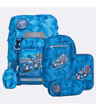 Beckmann Schulrucksack Classic 6-teiliges Set, Blue Lightning