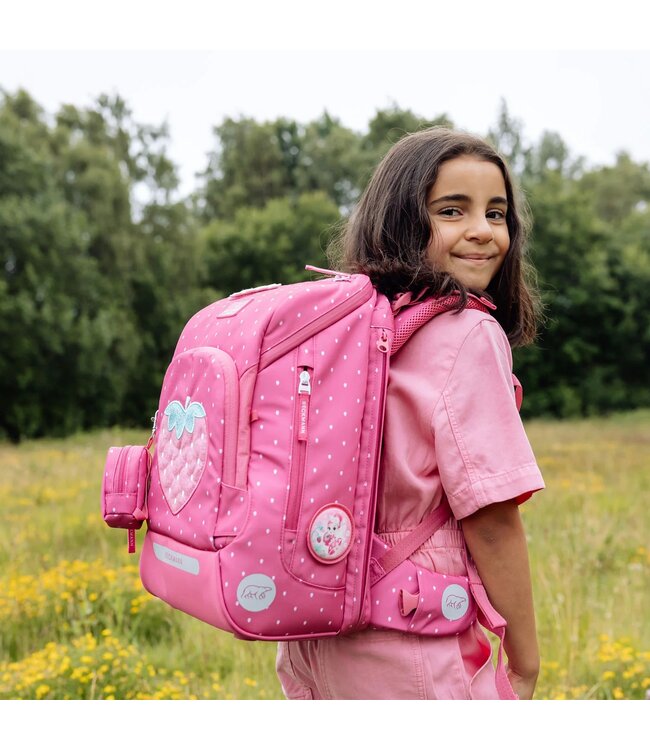 Beckmann Schulrucksack Active Air FLX 6-teiliges Set, Strawberry