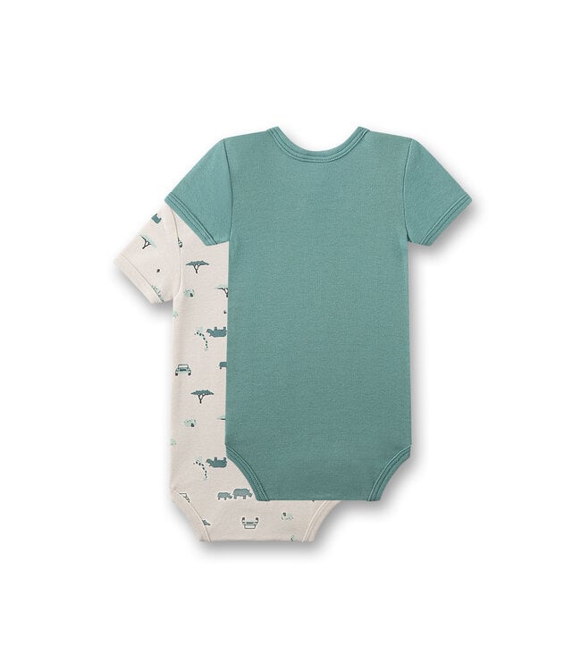 Sanetta Jungen Body 2er Pack kurzarm Tiere