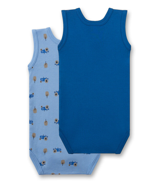 Sanetta Jungen Body 2er Pack ärmellos Traktor