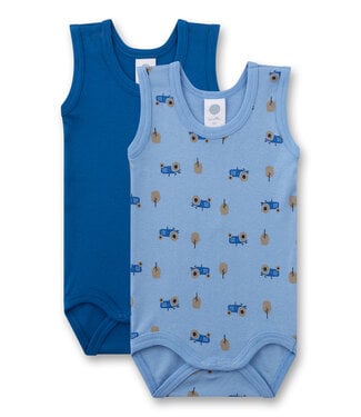 Sanetta Jungen Body 2er Pack ärmellos Traktor