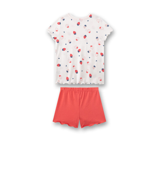 Sanetta Mädchen Schlafanzug kurz Erdbeere Allover