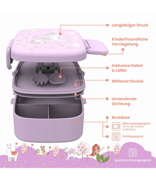 Bearfoot Brotdose Set Einhorn