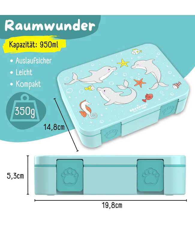 Bearfoot Brotdose Bento box COMPACT Delfin
