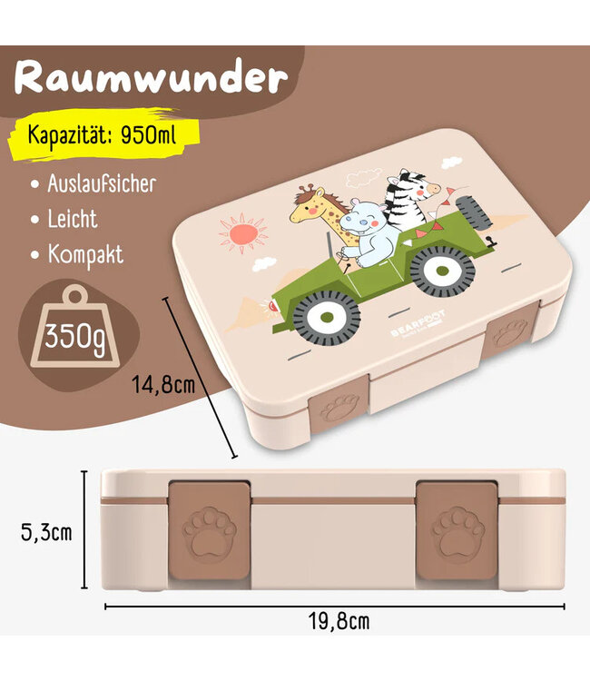 Bearfoot Brotdose Bento box COMPACT Safari