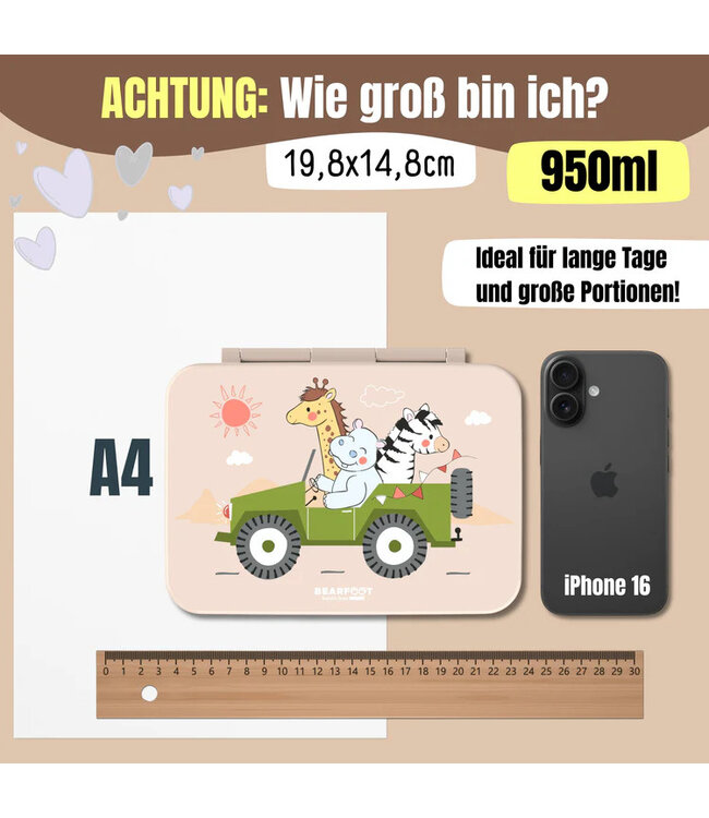 Bearfoot Brotdose Bento box COMPACT Safari