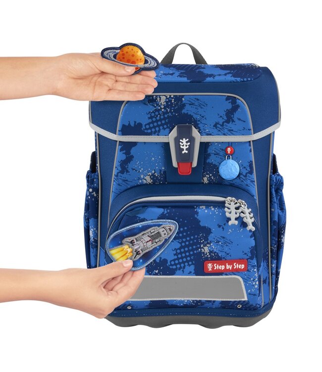 Step by Step Schulrucksack-Set CLOUD REFLECT Schulthek-Set CLOUD REFLECT Rocket Novo