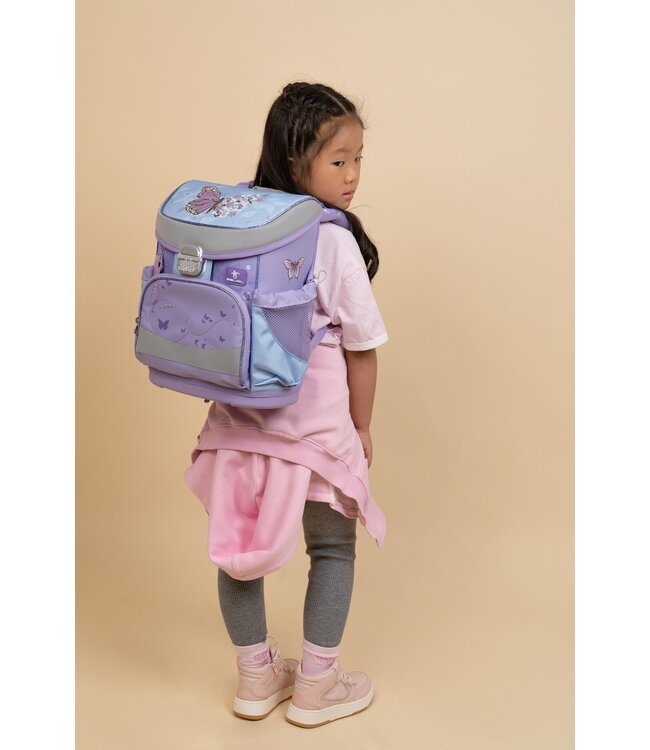 Belmil MINI FIT Schulrucksack-Set Purple Blue Butterfly