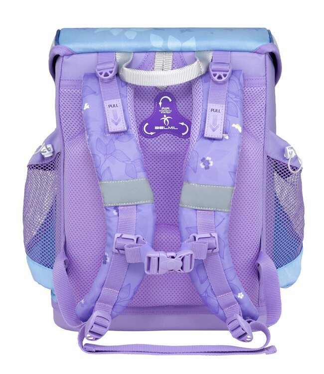 Belmil MINI FIT Schulrucksack-Set Purple Blue Butterfly